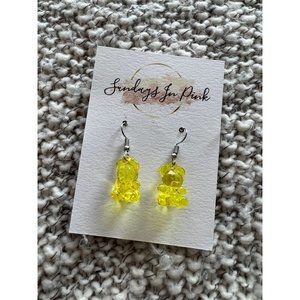 LEMON Gummy Teddy Bear Earrings NEW